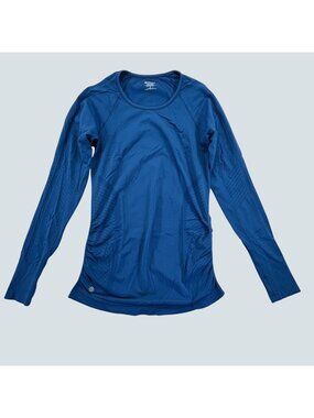 Athleta Womens Small Blue Seamless Long Sleeve Thumb Hole Athletic Top S